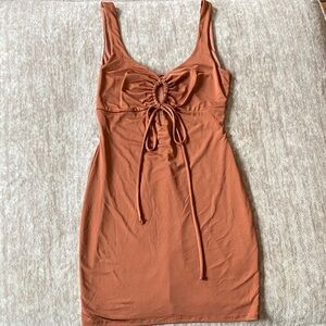 Blue Blush Burnt Orange Mini Dress
